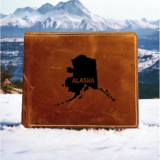 Alaska Leather Wallet Bifold States Collection