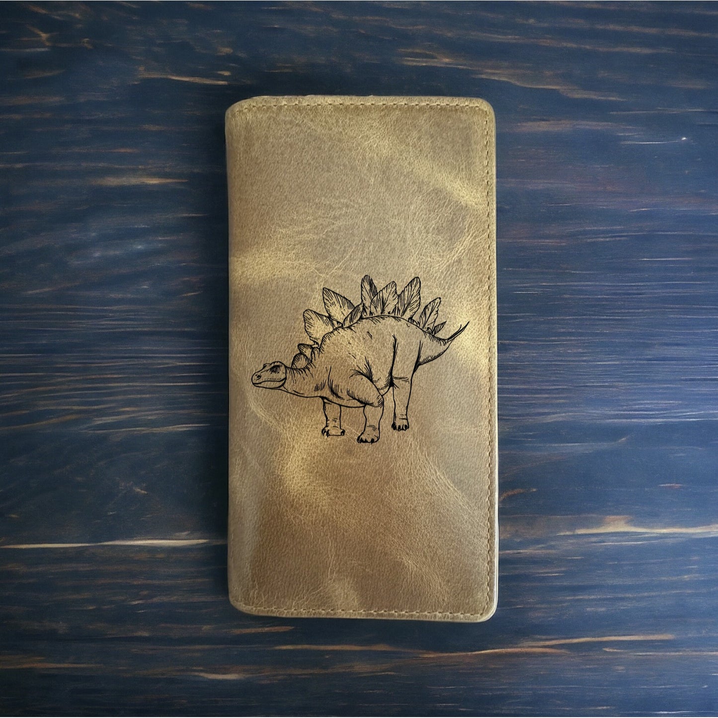 Stegosaurus Rodeo Wallet Cowboy Western Buffalo Leather Premium Dinosaur NEW