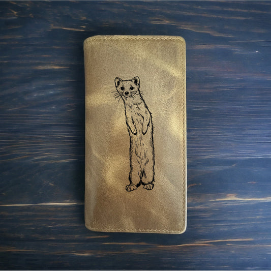 Weasel Rodeo Wallet Cowboy Western Buffalo Leather Premium Animal Gift NEW