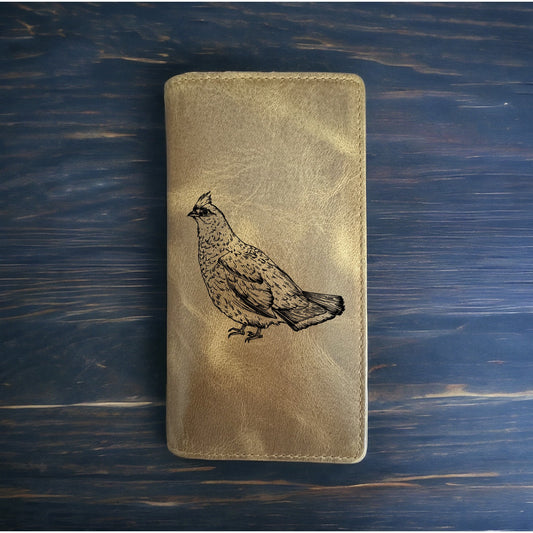 Grouse Rodeo Wallet Cowboy Western Buffalo Leather Premium Animal Wildlife NEW