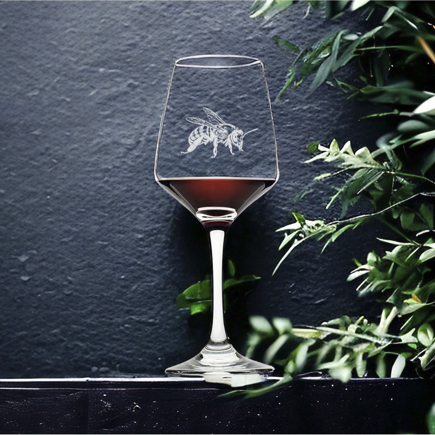 Honey Bee Wine Glasses x4 Premium 12 Oz Personalize Animal Wild Gift NEW