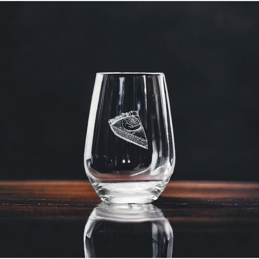 Pumpkin Pie Stemless Wine Glasses x4 Premium 15 Oz Personalize Gift Food NEW