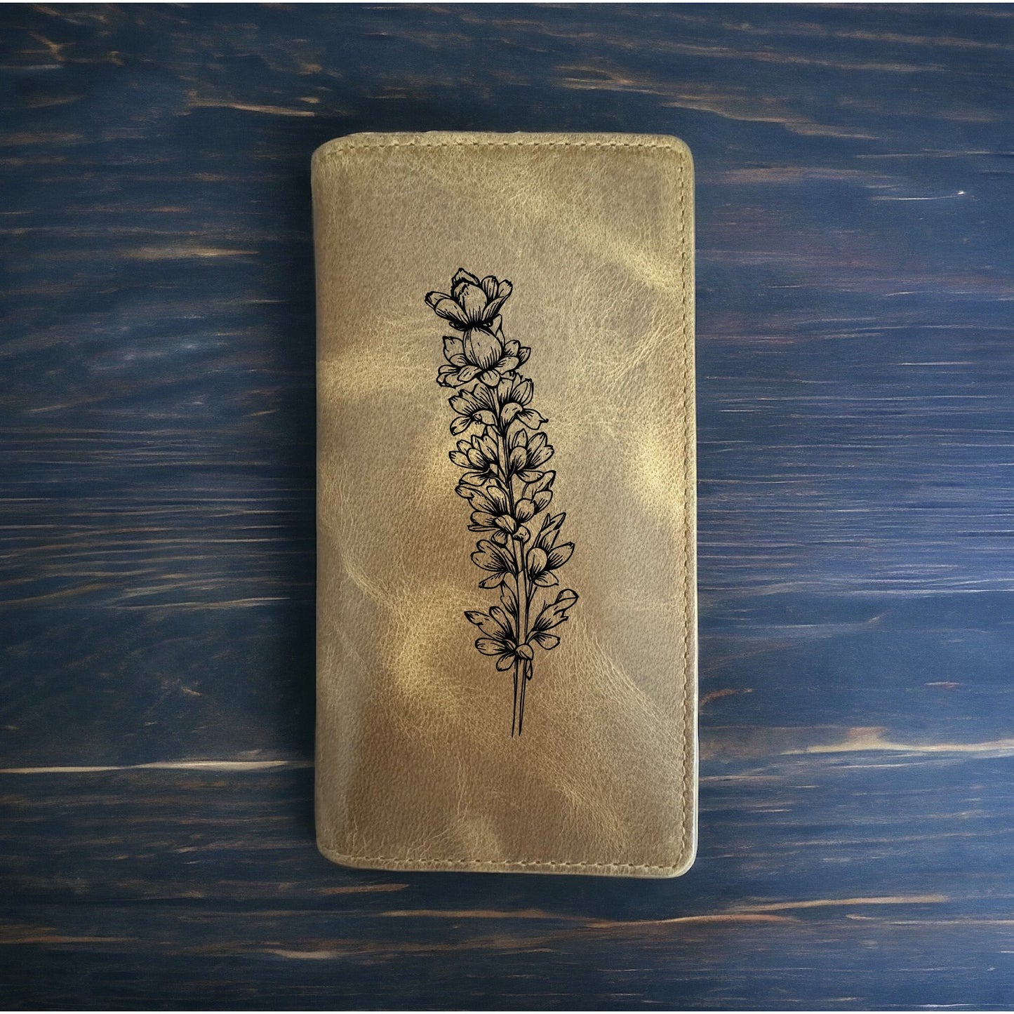 Lavender Rodeo Wallet Cowboy Western Buffalo Leather Premium Flower Gift NEW