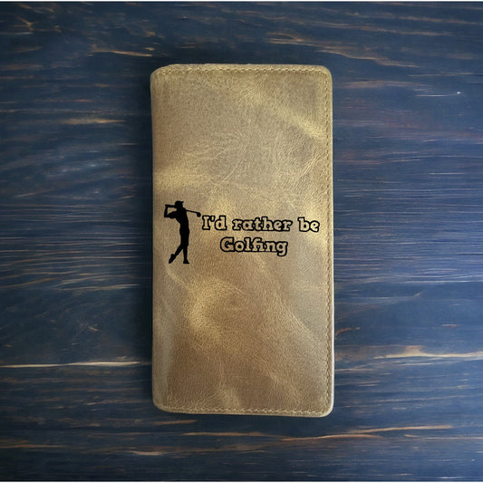 Golfing Quote Rodeo Wallet Cowboy Western Buffalo Leather Premium Sport NEW