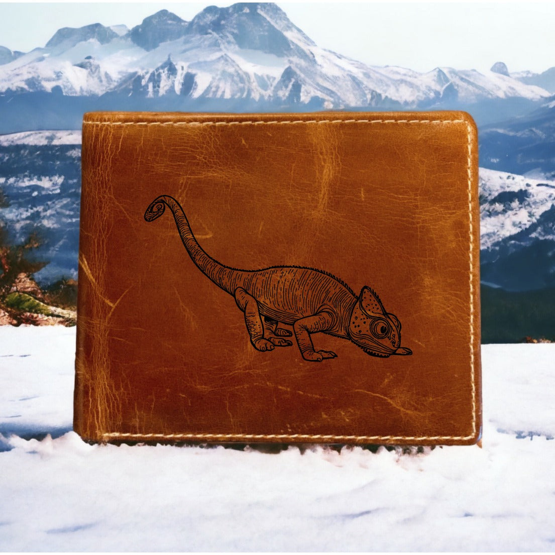 Chameleon Leather Wallet Bifold Premium Quality Buffalo Animal Pet Lizard NEW