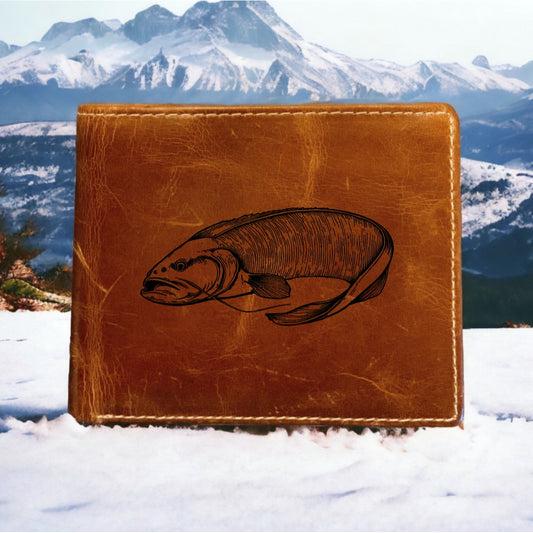 Catfish Leather Wallet Bifold Premium Quality Buffalo Fish Animal Gift NEW