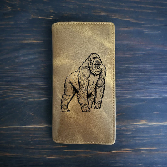 Gorilla Rodeo Wallet Cowboy Western Buffalo Leather Premium Animal Wild Gift NEW