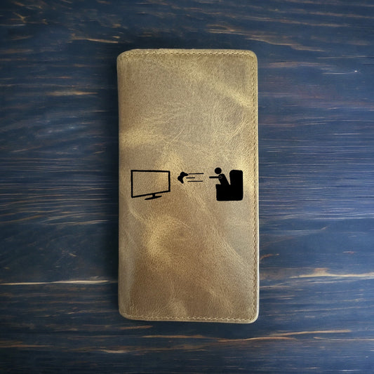 Gamer Rage Rodeo Wallet Cowboy Western Buffalo Leather Premium TV Remote NEW