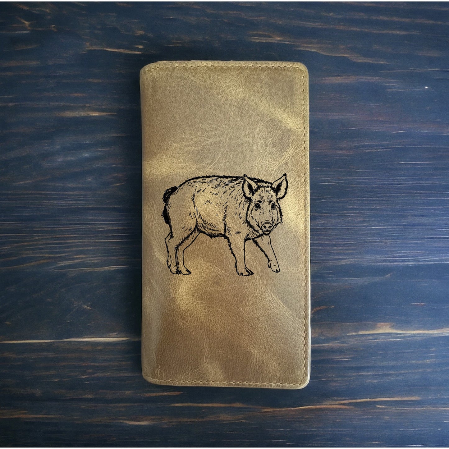 Wild Hog Rodeo Wallet Cowboy Western Buffalo Leather Premium Pig Feral Gift NEW