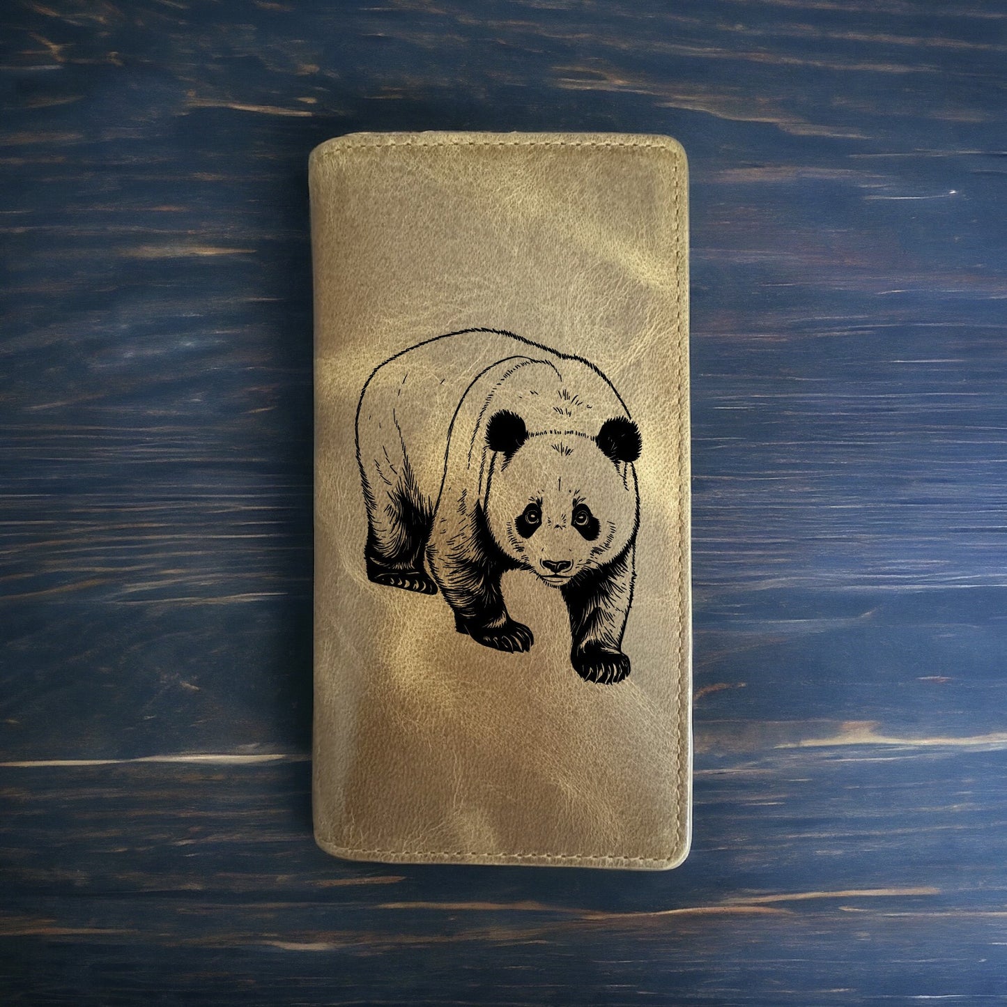 Panda Rodeo Wallet Cowboy Western Buffalo Leather Premium Animal Wild Gift NEW