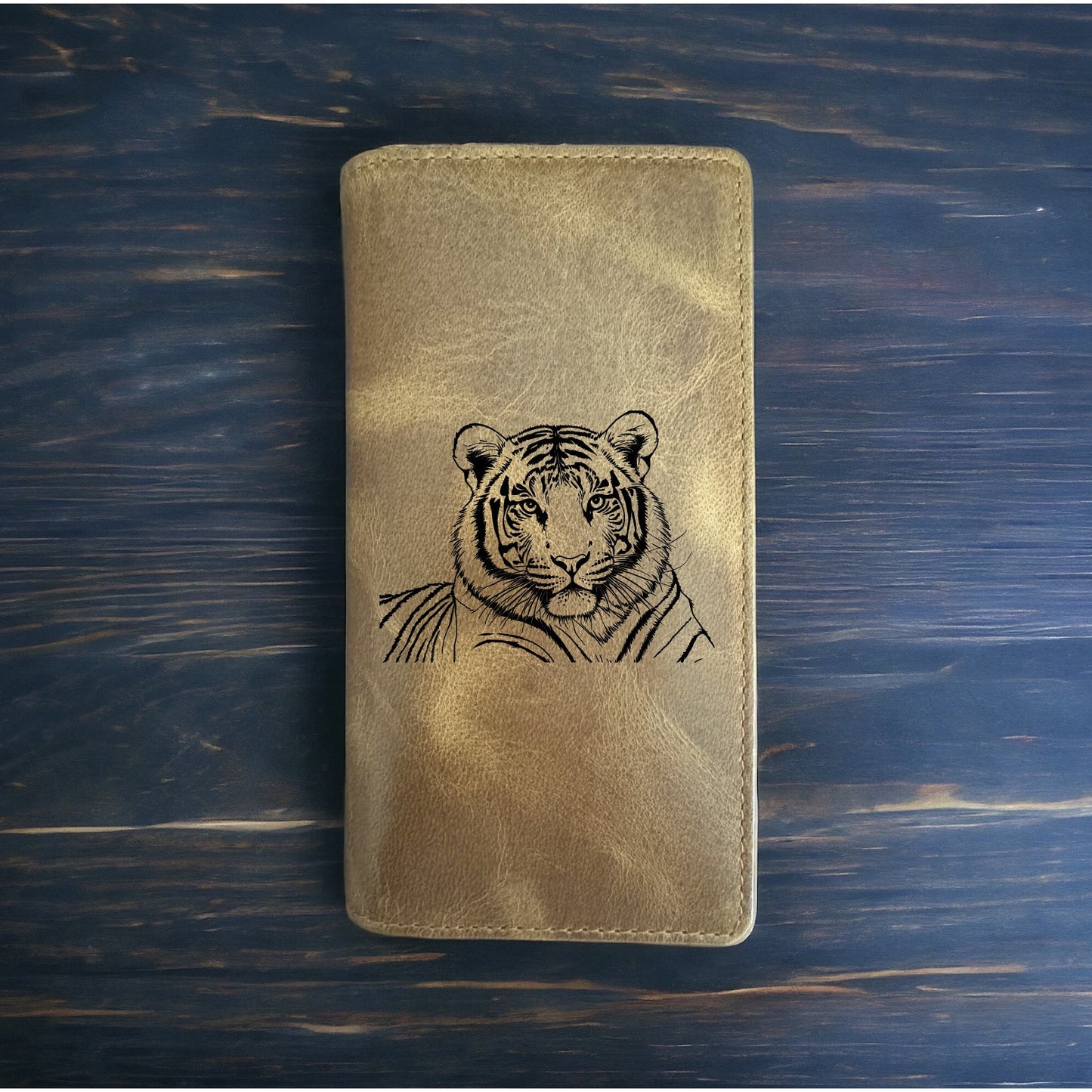 Tiger Rodeo Wallet Cowboy Western Buffalo Leather Premium Animal Cat Gift NEW