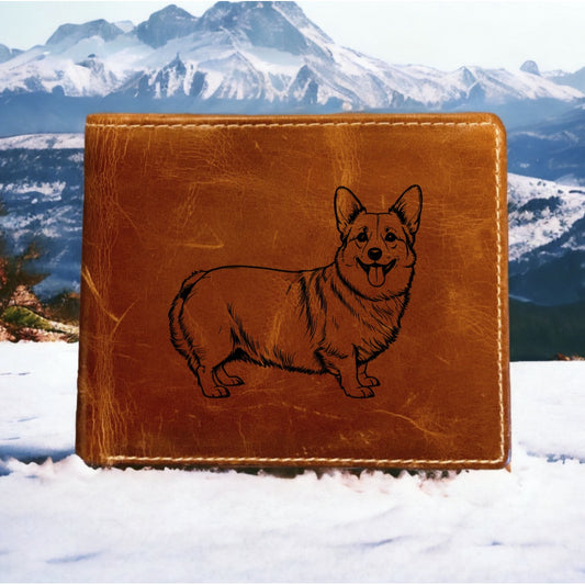 Corgi Leather Wallet Bifold Premium Quality Buffalo Dog Animal Pet Gift NEW