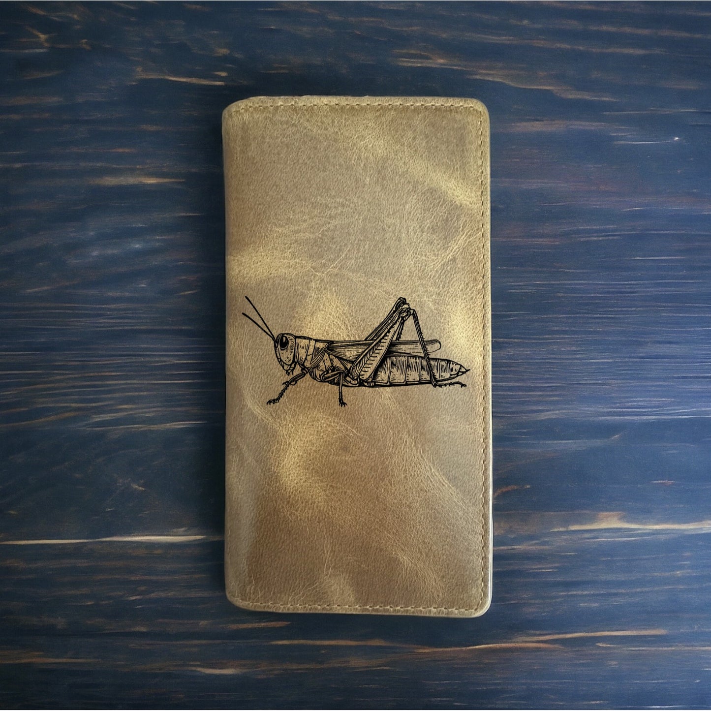 Grasshopper Rodeo Wallet Cowboy Western Buffalo Leather Premium Animal Gift NEW