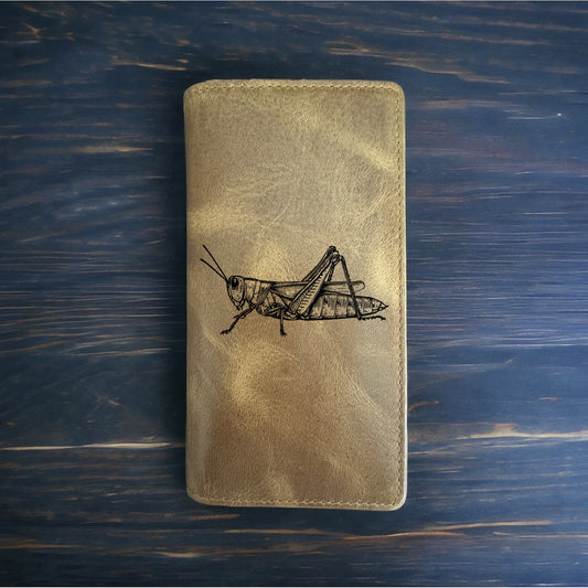 Grasshopper Rodeo Wallet Cowboy Western Buffalo Leather Premium Animal Gift NEW