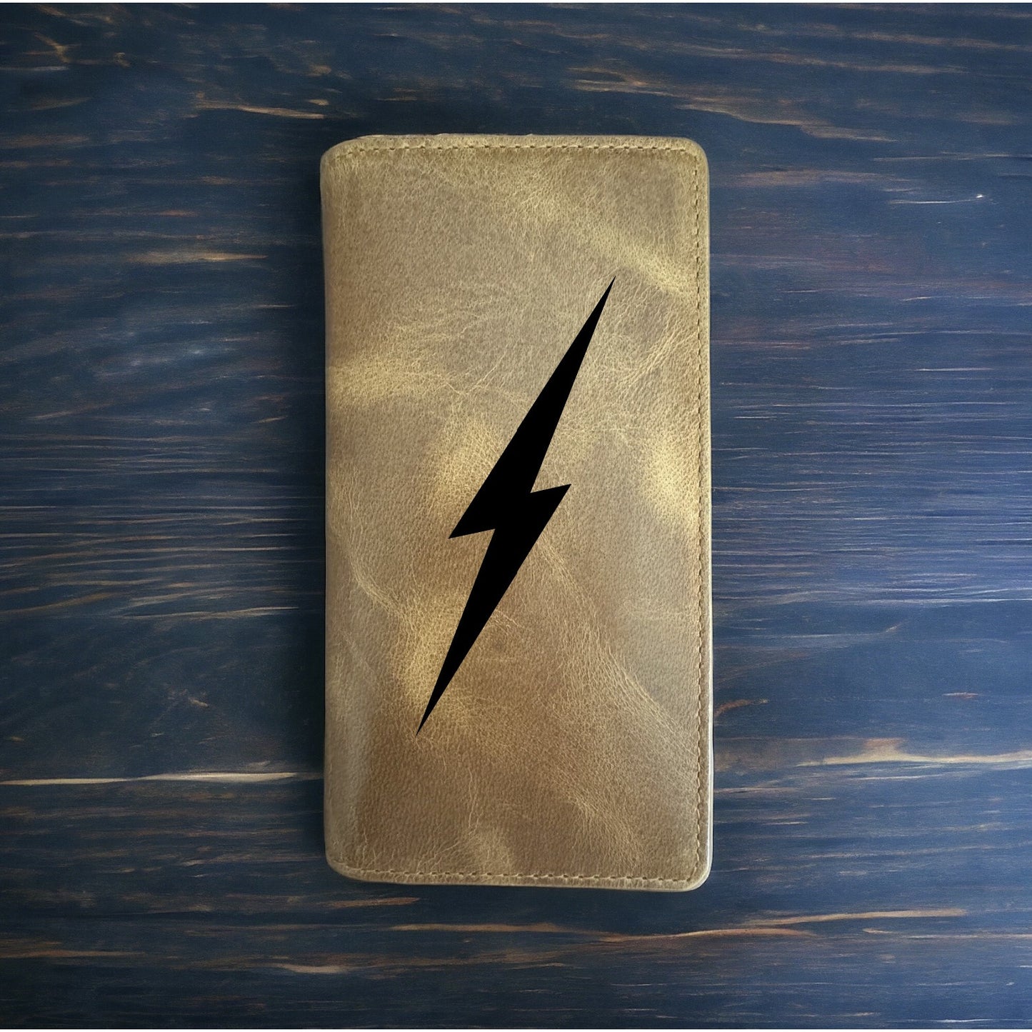 Lightning Bolt Rodeo Wallet Cowboy Western Buffalo Leather Premium Storm NEW