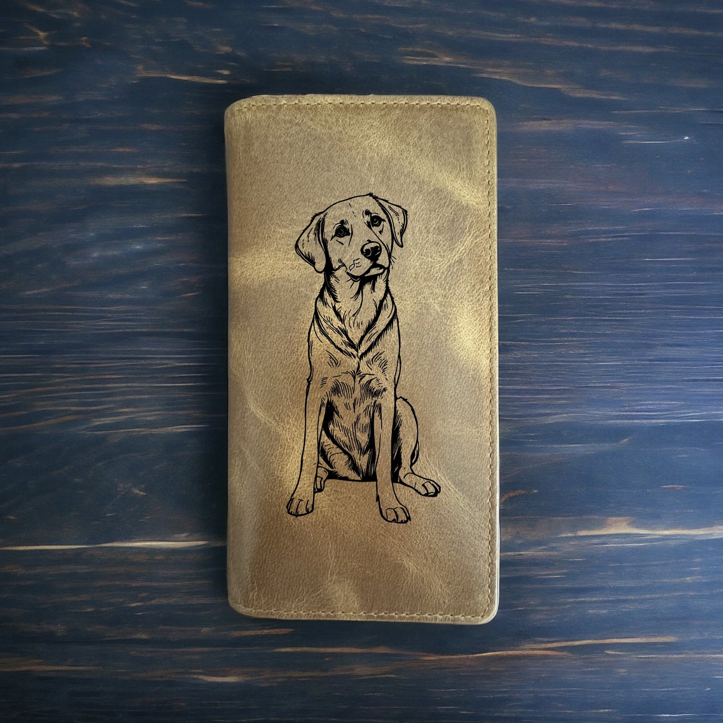Labrador Rodeo Wallet Cowboy Western Buffalo Leather Premium Dog Animal Gift NEW