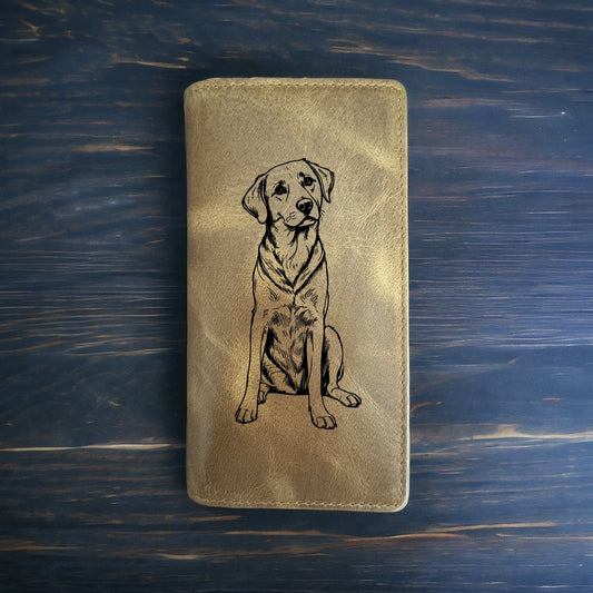 Labrador Rodeo Wallet Cowboy Western Buffalo Leather Premium Dog Animal Gift NEW