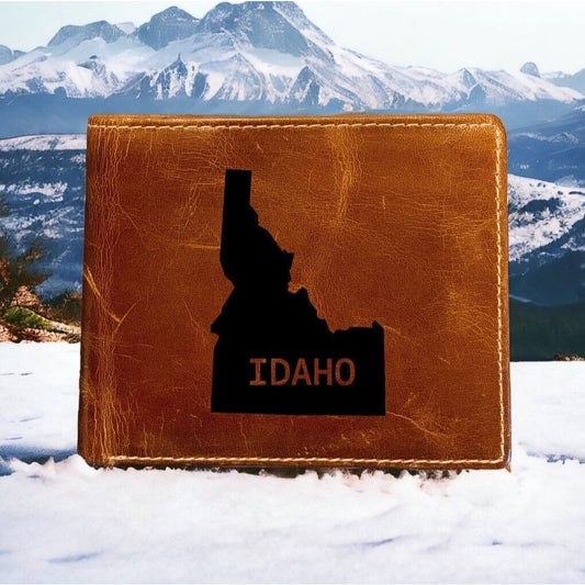 Idaho Leather Wallet Bifold States Collection
