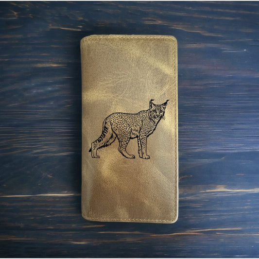 Lynx Rodeo Wallet Cowboy Western Buffalo Leather Premium Animal Wild Gift NEW