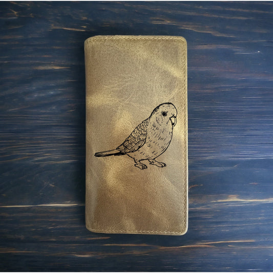 Parakeet Rodeo Wallet Cowboy Western Buffalo Leather Premium Bird Animal NEW