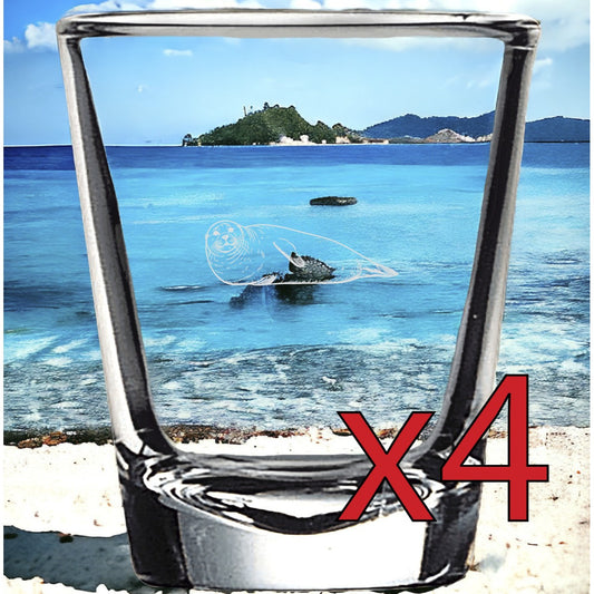 Seal x4 Shot Glasses Spirit Liquor Party 2 Oz Premium Customize Ocean Animal NEW