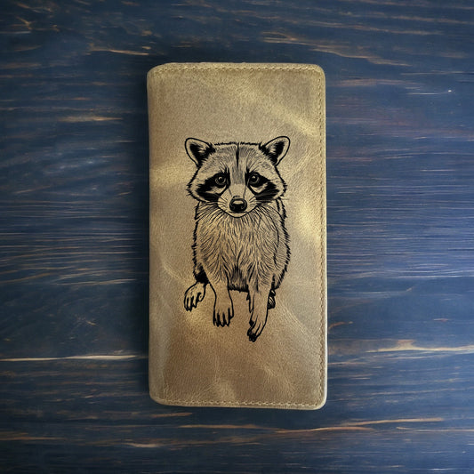 Raccoon Rodeo Wallet Cowboy Western Buffalo Leather Premium Animal Gift NEW