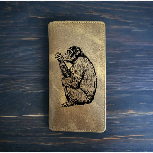 Chimpanzee Rodeo Wallet Cowboy Western Buffalo Leather Premium Animal Wild NEW