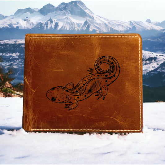 Salamander Leather Wallet Bifold Premium Quality Buffalo Lizard Reptile Gift NEW