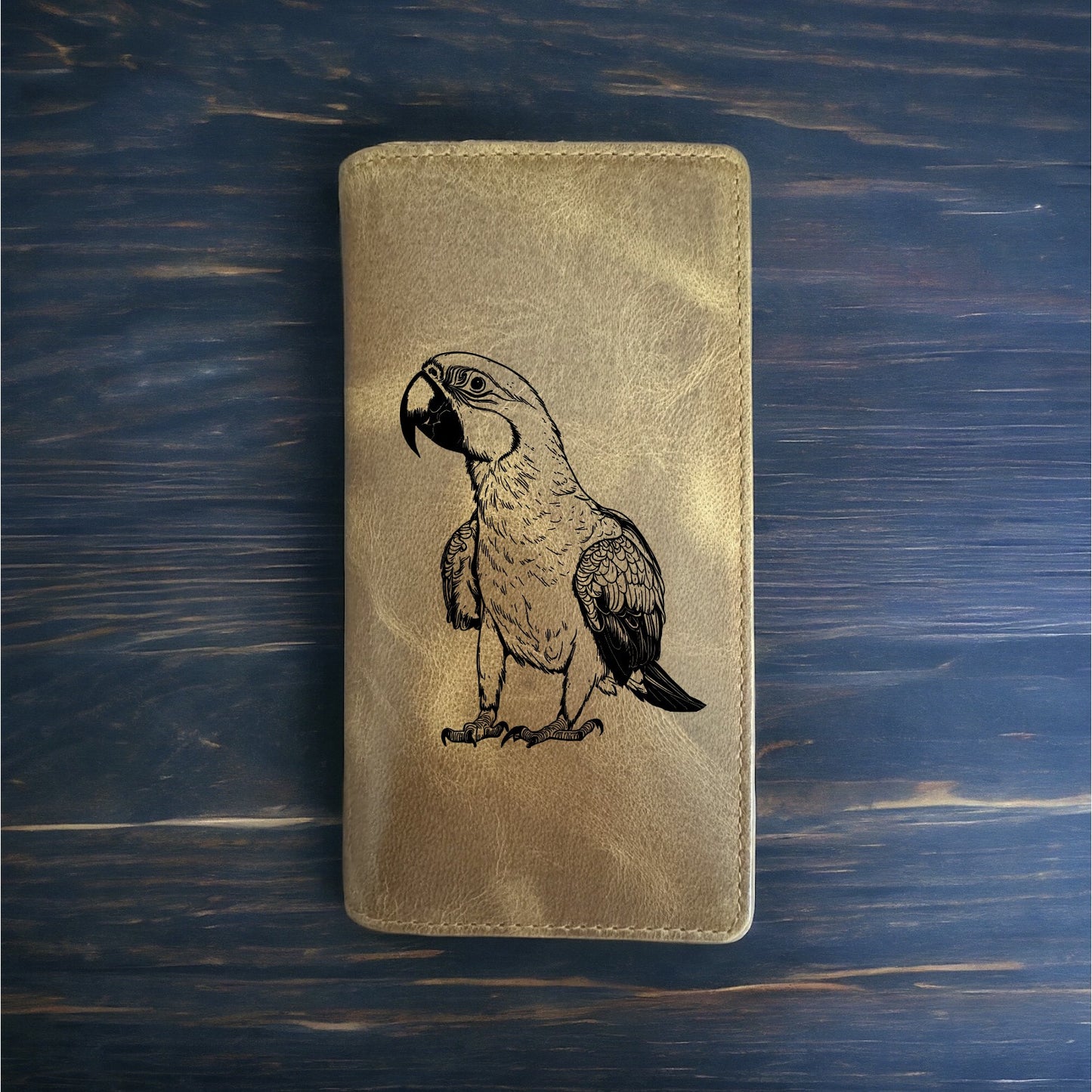 Parrot Rodeo Wallet Cowboy Western Buffalo Leather Premium Animal Bird Gift NEW