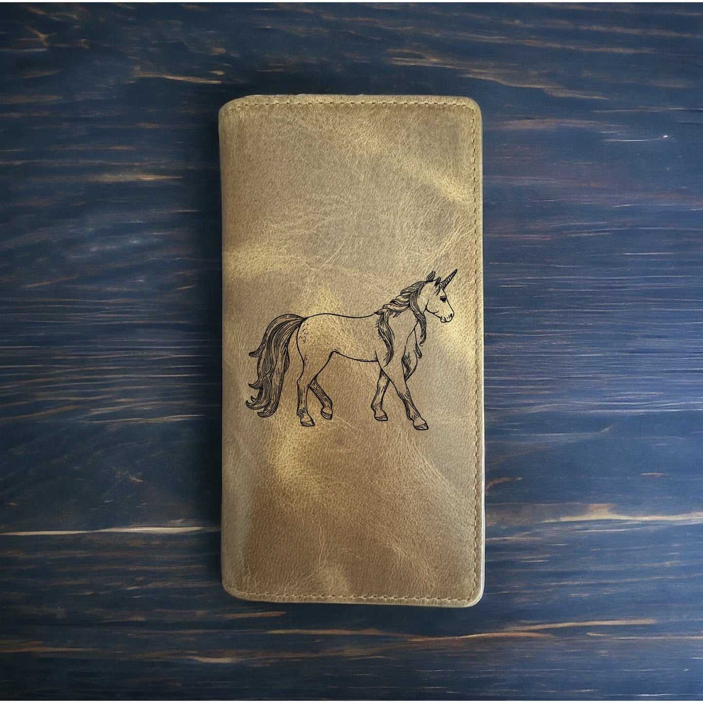 Unicorn Rodeo Wallet Cowboy Western Buffalo Leather Premium Animal Gift NEW