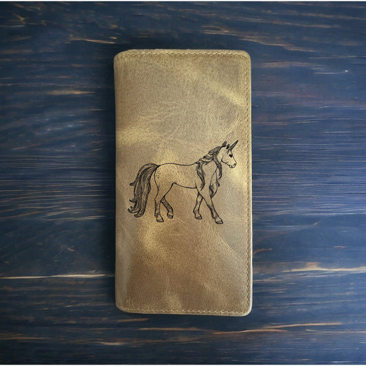 Unicorn Rodeo Wallet Cowboy Western Buffalo Leather Premium Animal Gift NEW