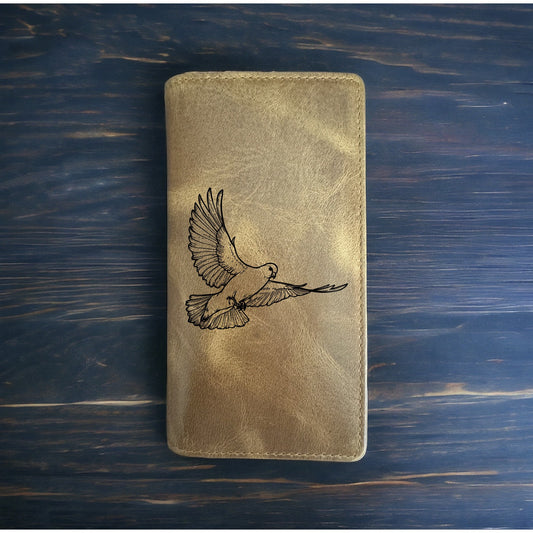 Dove Rodeo Wallet Cowboy Western Buffalo Leather Premium Bird Animal Gift NEW