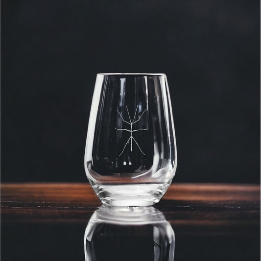 Walking Stick Stemless Wine Glasses x4 Premium 15 Oz Personalize Gift Bug NEW
