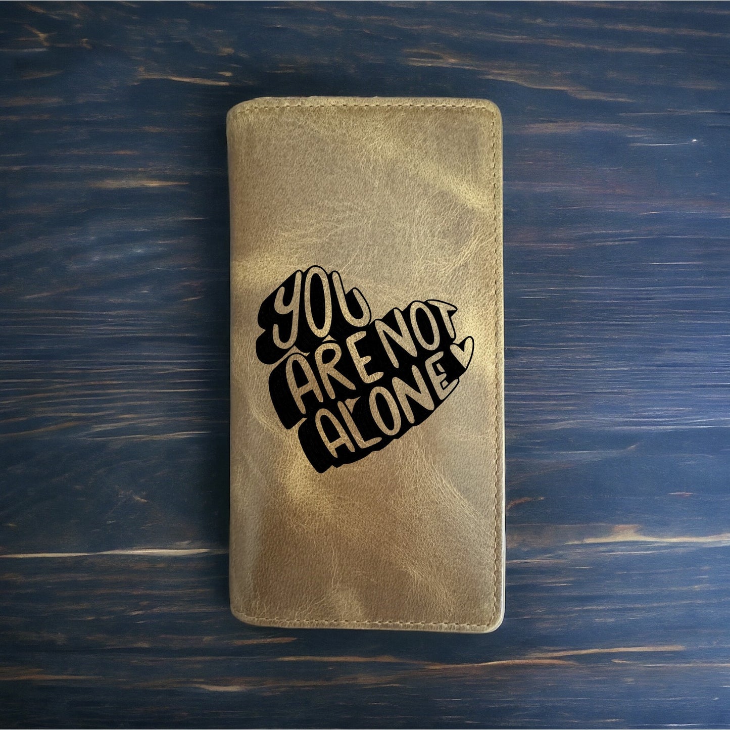 Not Alone Rodeo Wallet Cowboy Western Buffalo Leather Premium Heart Love NEW