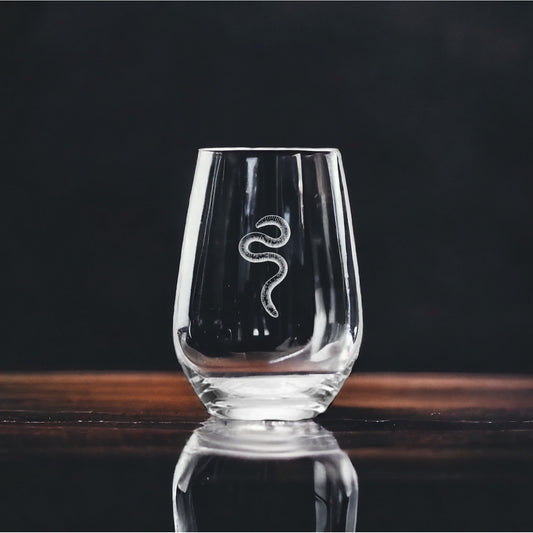 Worm Stemless Wine Glasses x4 Premium 15 Oz Personalize Gift Nature Outdoor NEW