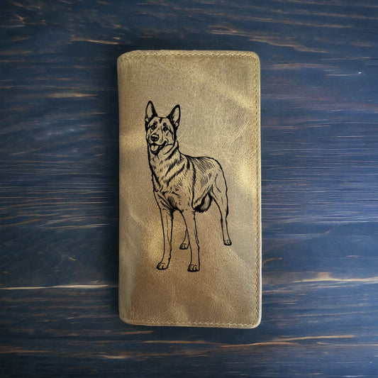 Belgian Malinois Rodeo Wallet Cowboy Western Buffalo Leather Premium Dog Pet NEW