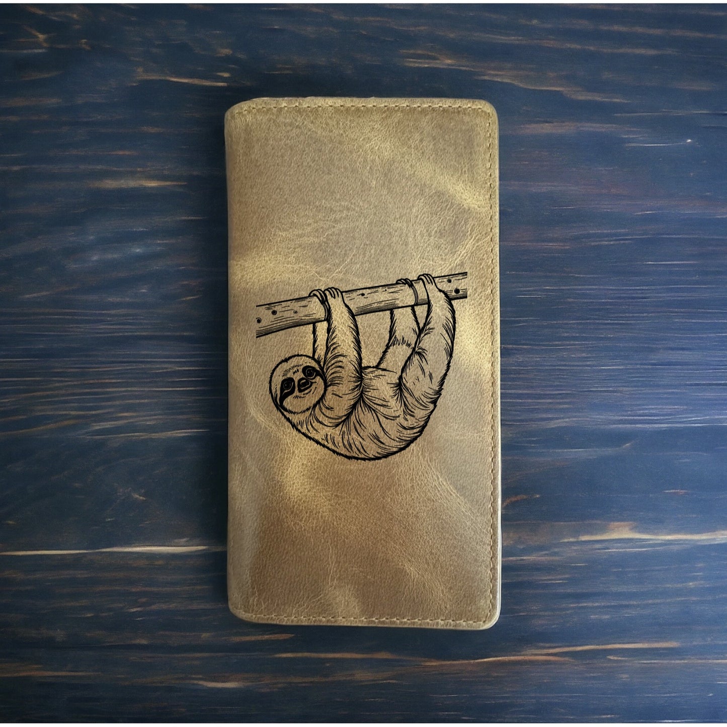 Sloth Rodeo Wallet Cowboy Western Buffalo Leather Premium Animal Wild Gift NEW