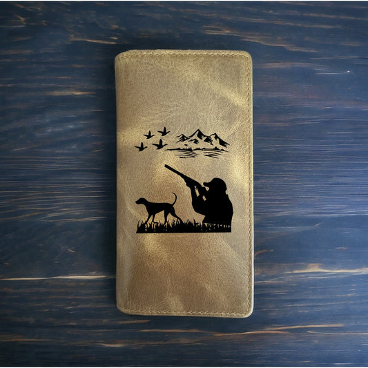 Hunting Dog Rodeo Wallet Cowboy Western Buffalo Leather Premium Bird Outdoor NEW