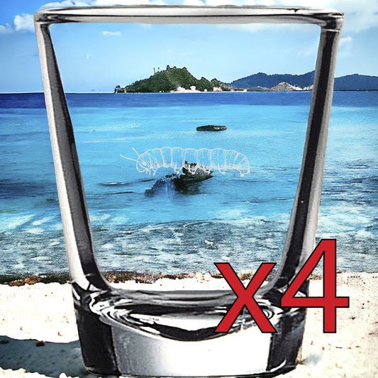 Caterpillar x4 Shot Glasses Spirit Liquor Party 2 Oz Premium Customize Gift NEW