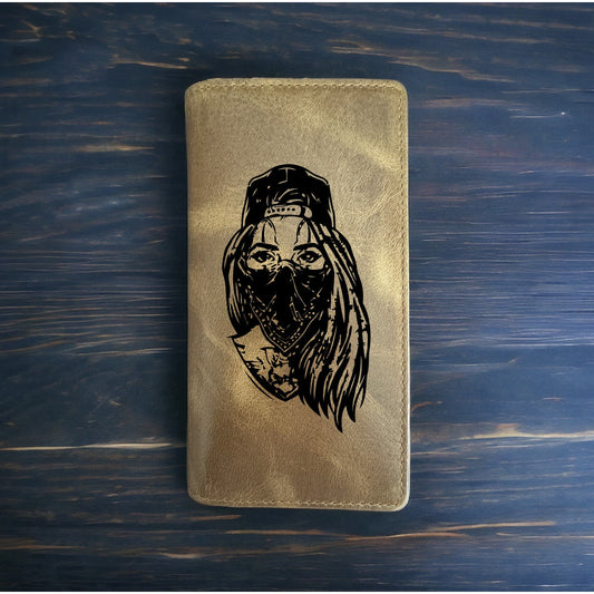 Gangster Girl Rodeo Wallet Cowboy Western Buffalo Leather Premium Pretty NEW