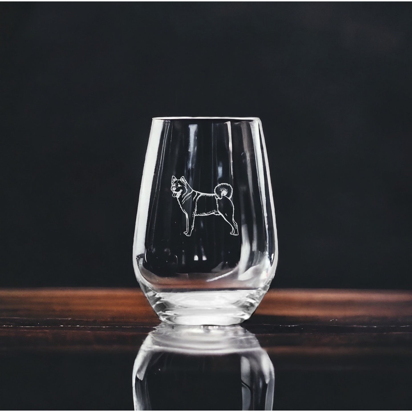 Akita Stemless Wine Glasses x4 Premium 15 Oz Personalize Dog Animal Pet Gift NEW