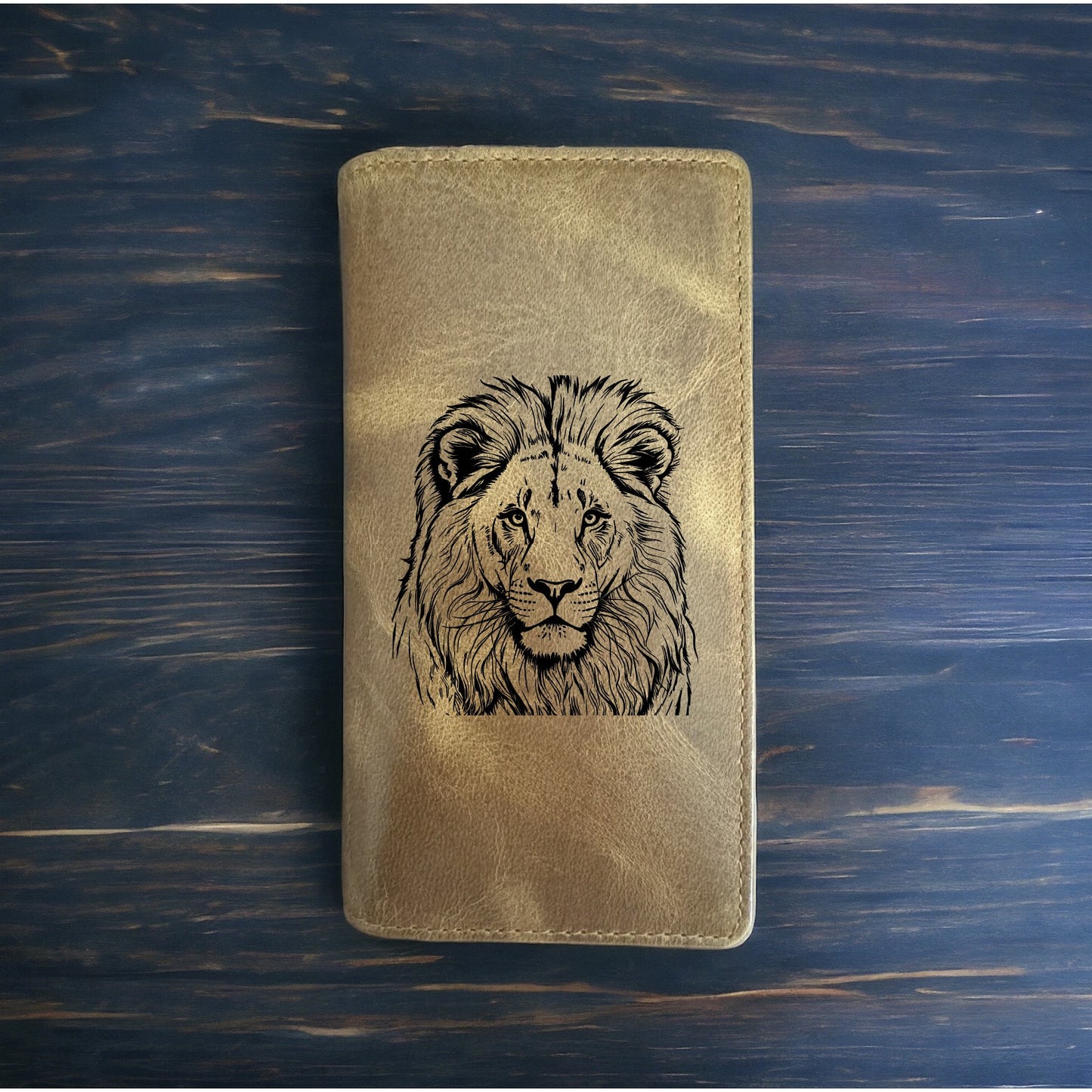 Lion Rodeo Wallet Cowboy Western Buffalo Leather Premium Animal Big Cat Gift NEW