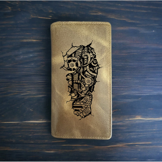 Machine Rodeo Wallet Cowboy Western Buffalo Leather Premium Car Truck Moto NEW