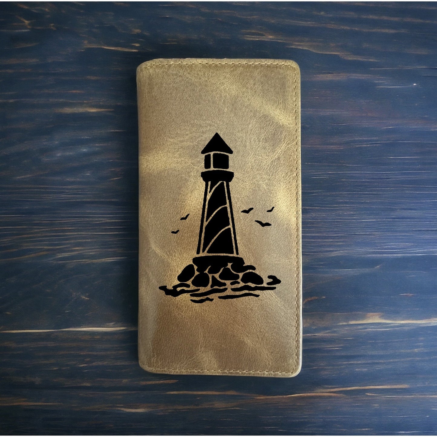 Lighthouse Rodeo Wallet Cowboy Western Buffalo Leather Premium Beach Ocean NEW