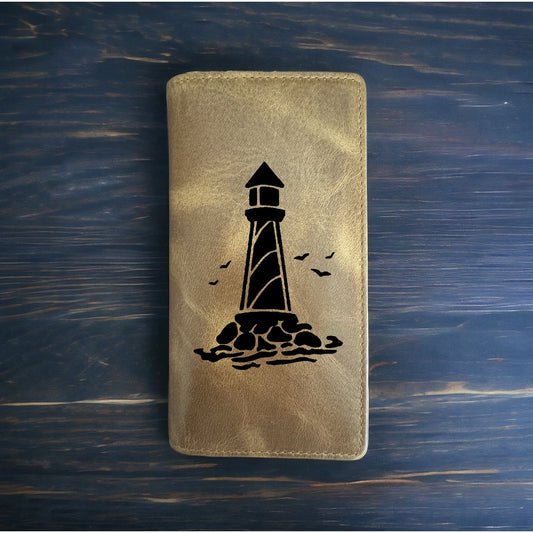 Lighthouse Rodeo Wallet Cowboy Western Buffalo Leather Premium Beach Ocean NEW