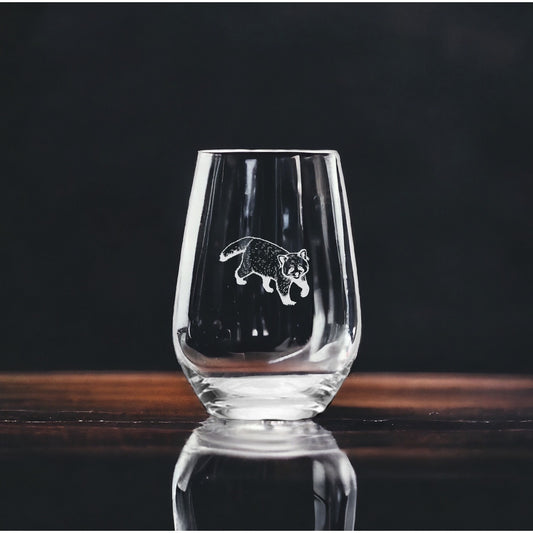 Red Panda Stemless Wine Glasses x4 Premium 15 Oz Personalize Gift Animal NEW