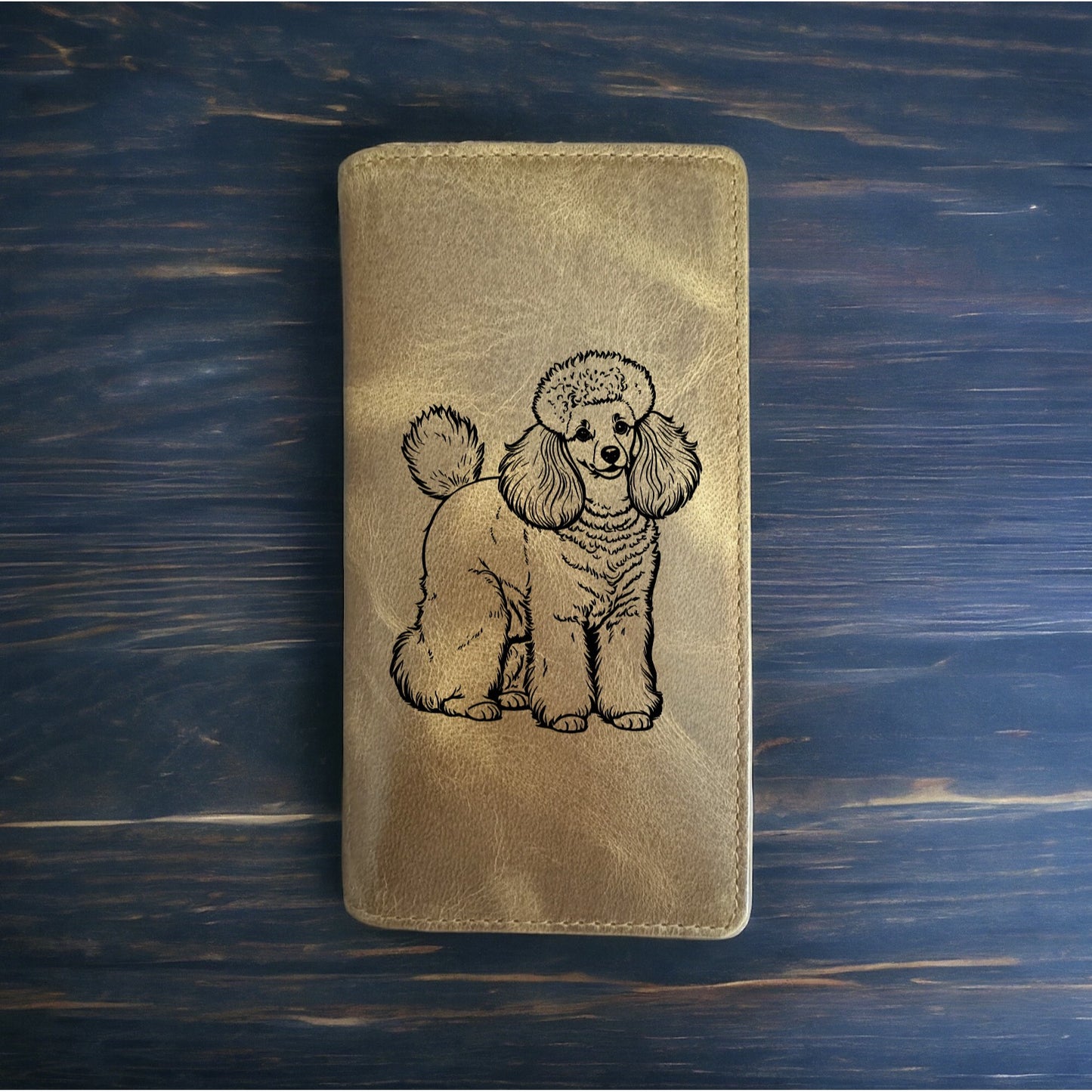 Poodle Rodeo Wallet Cowboy Western Buffalo Leather Premium Dog Animal Gift NEW