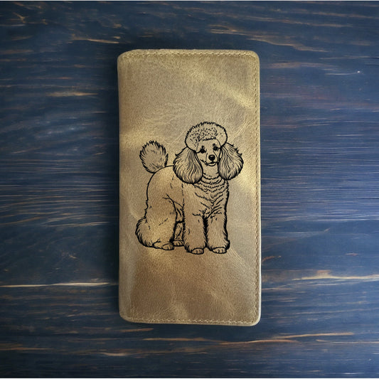 Poodle Rodeo Wallet Cowboy Western Buffalo Leather Premium Dog Animal Gift NEW