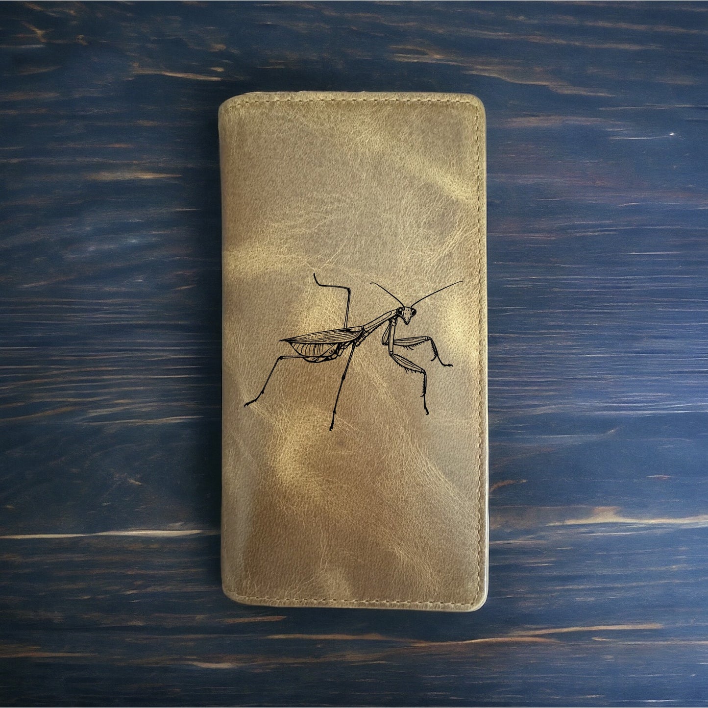 Praying Mantis Rodeo Wallet Cowboy Western Buffalo Leather Premium Animal NEW