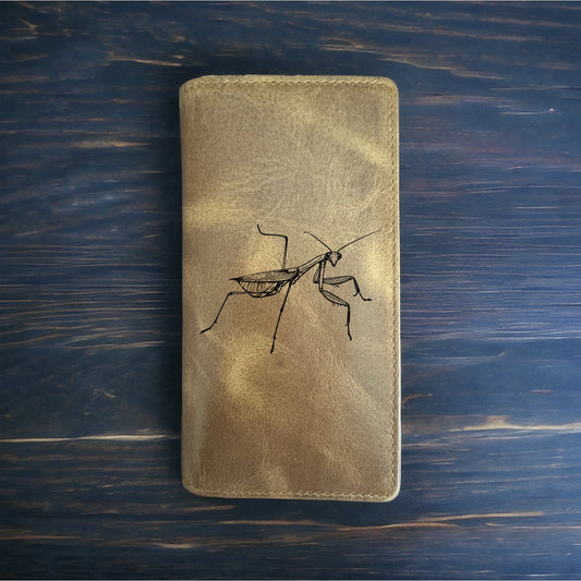 Praying Mantis Rodeo Wallet Cowboy Western Buffalo Leather Premium Animal NEW